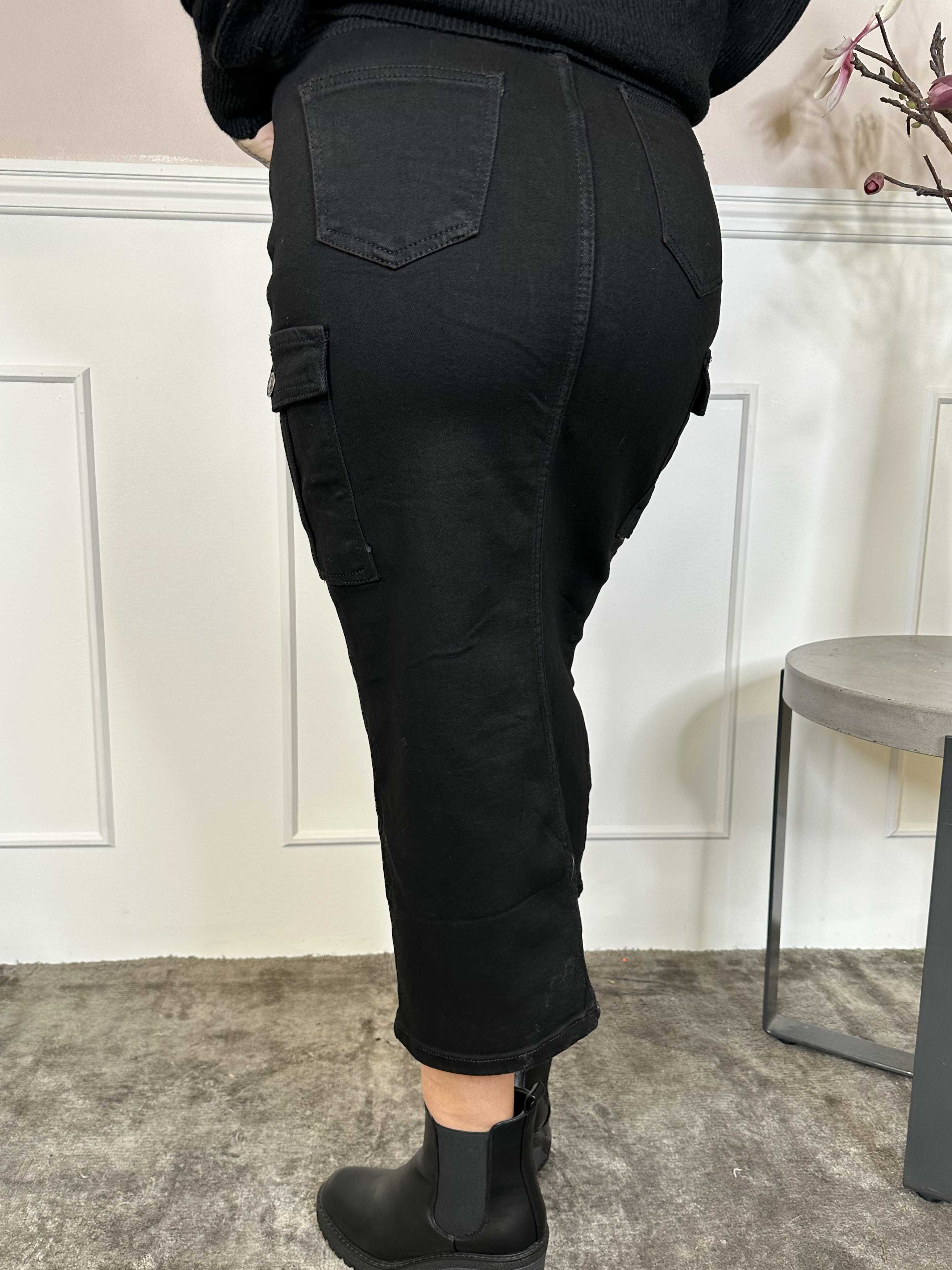 Josephine - Denimkjol med slits och fickor